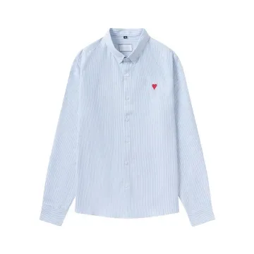 Ami Paris Ami de Coeur Light Blue/White Striped Shirt
