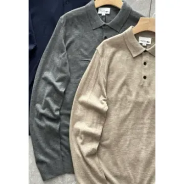 B-2 Grey Long-Sleeve Polo Shirt