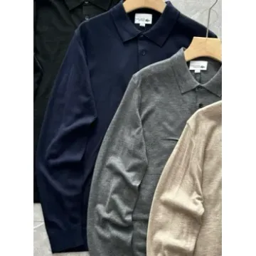 B-3 Navy Long-Sleeve Polo Shirt