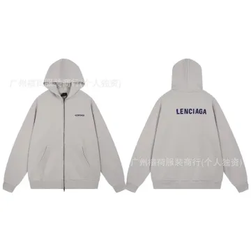 Balenciaga Beige Zip-Up Hoodie