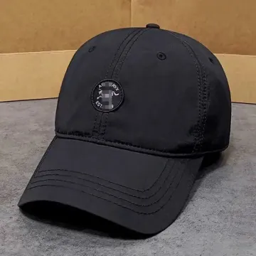 Black Circular Logo Baseball Cap