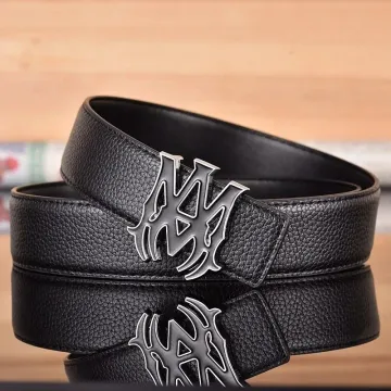 Black Silver Litchi Grain Belt