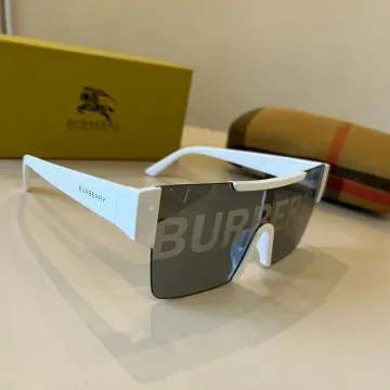 Burberry White/Black Logo Sunglasses