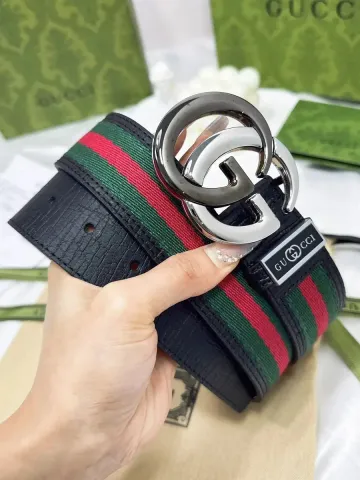 Gucci Interlocking G Green/Red Web Belt