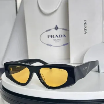 Prada Sunglasses Black Frame Yellow Lenses