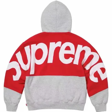 Supreme Red/Heather Grey Script Logo Hoodie
