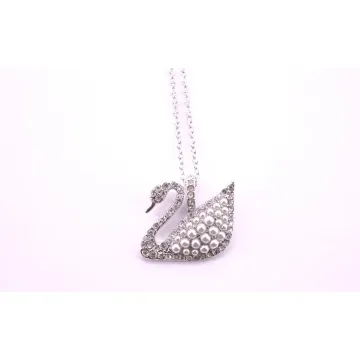 Swarovski Swan Crystal/White Large Pendant Necklace