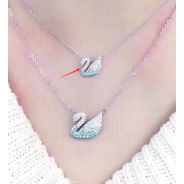 Swarovski Swan Light Blue Crystal Necklace