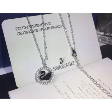 Swarovski Swan Pendant Necklace Silver